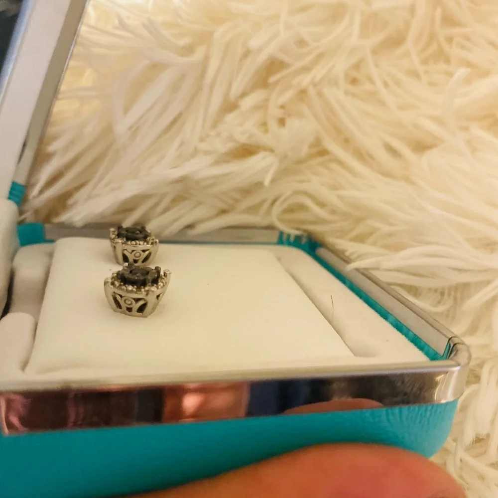 Natalia Drake -diamond -studs, GUC, black diamonds - Picture 9 of 16